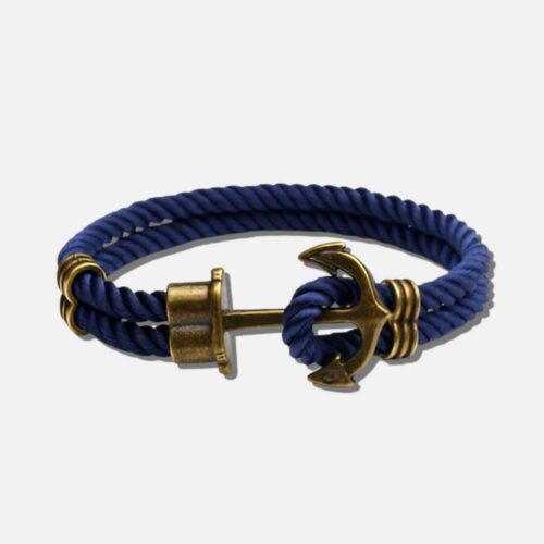 Pulseira âncora azul e rosa akala