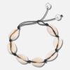Pulseira cinzenta com conchas prateadas