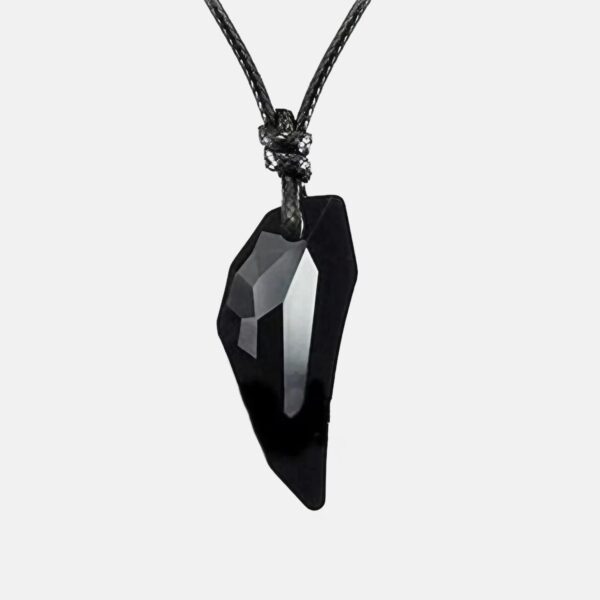 Colar preto com conchas prateadas